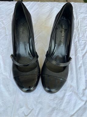 Franco Sarto Black Mary Jane Heel Pumps